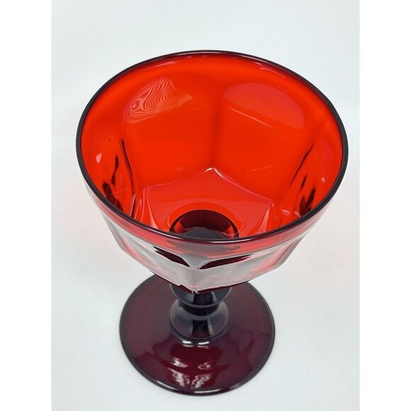 Vintage Bryce Antique Ruby Red Champagne Sherbet Coupe Glass 5” - Picture 4 of 6